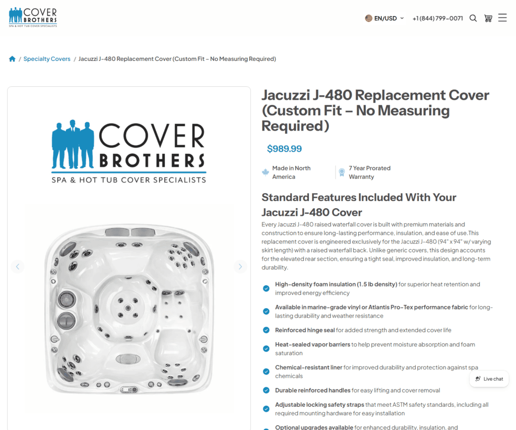 Cover Brothers replacement spa cover product options
